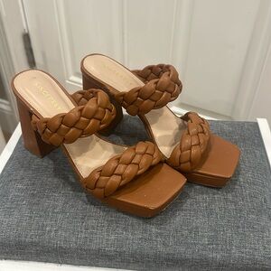 3/$20 Brown Braided Women's Heels